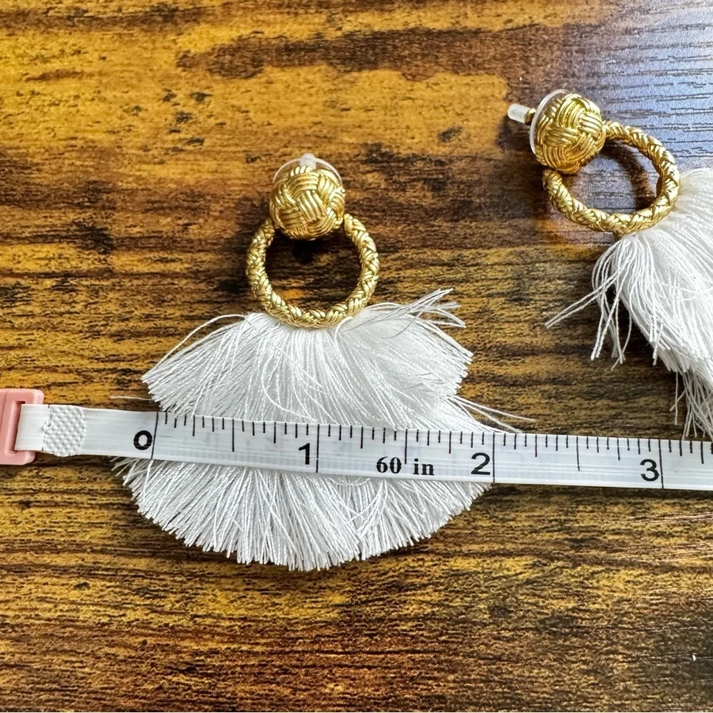 For Love & Lemons‎ Loop Fringe Earrings Post Back